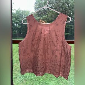 Loft eyelet cropped tank top